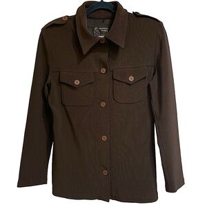 Vintage Equestrian Designs Santa Barbara Riding Shirt Button Up Epaulettes Small